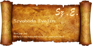 Szvoboda Evelin névjegykártya